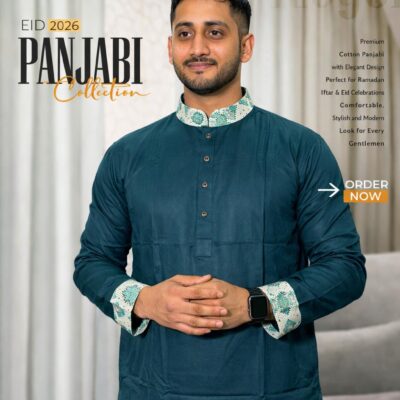 Premium Cotton Panjabi – Royal Red Classic Embroidered Edition