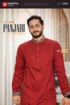 Premium Cotton Panjabi – Classic Crimson Elegance