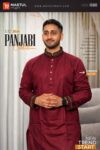 Premium Cotton Panjabi – Deep Maroon Elegant Embroidery Edition