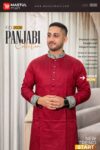 Premium Cotton Panjabi – Classic Red Contrast Edition