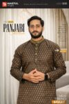 Premium Cotton Panjabi – Golden Brown Pattern Edition
