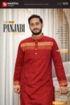 Premium Cotton Panjabi – Royal Red Embroidered Edition