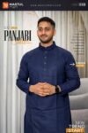 Premium Cotton Panjabi – Classic Navy Blue Signature