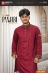 Premium Cotton Panjabi – Maroon Classic Embroidered Touch