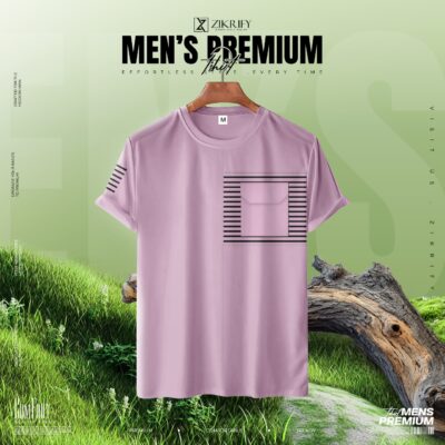 Premium Men’s T-Shirt – Dusty Pink Minimal Graphic