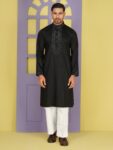 Premium Onyx Black Cotton Panjabi