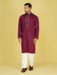 Premium Royal Magenta Cotton Panjabi