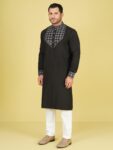 Premium Charcoal Black Cotton Panjabi