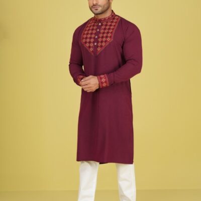 Premium Royal Mulberry Cotton Panjabi