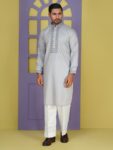 Premium Silver Grey Cotton Panjabi