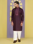 Premium Deep Plum Cotton Panjabi