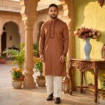 Premium Copper Earth Cotton Panjabi