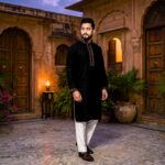 Premium Ebony Black Cotton Panjabi