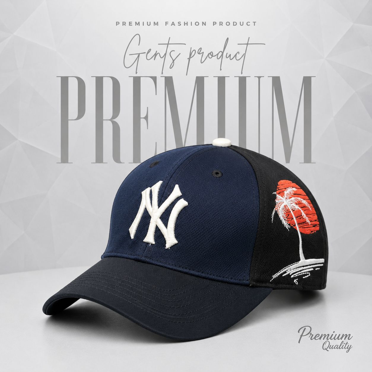 New York Yankees Navy and Black Two-Tone Palm Tree Embroidered Cap